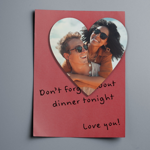 Personlig Kylskåpsmagnet med Foto - Hjärta