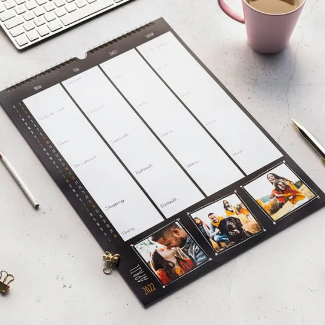Personlig familjekalender med foto