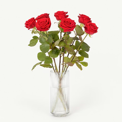 7 röda rosor
