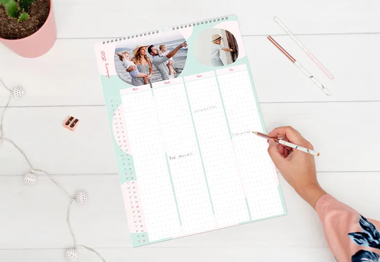 Personlig familjekalender med foto