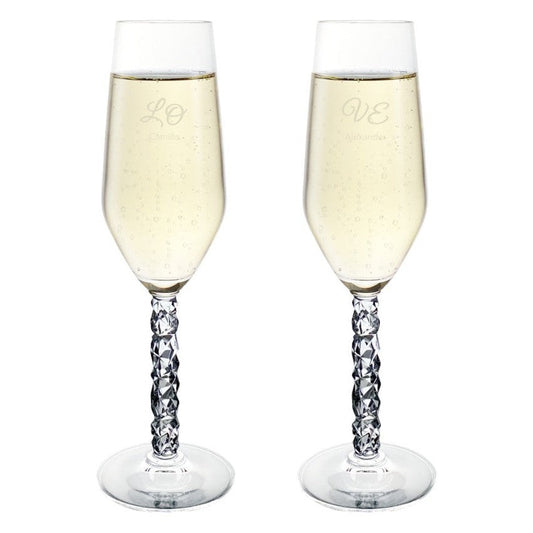Carat champagneglas med gravyr - LOVE, 2-pack